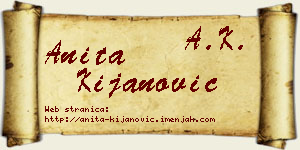 Anita Kijanović vizit kartica